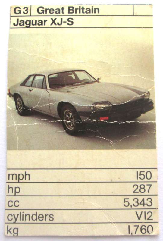 1970 Great Britain Jaguar XJ-S Vintage Cars Trading Cards