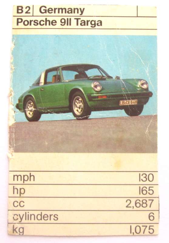 1970 Germany Porsche 911 Targa Vintage Cars Trading Cards