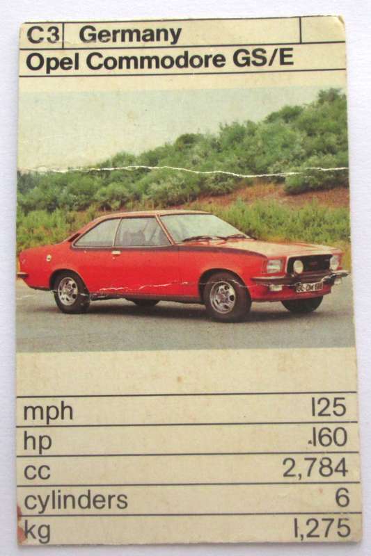1970 Germany Opel Commodore GS / E Vintage Cars Trading Cards
