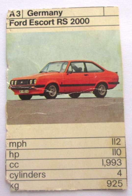 1970 Germany Ford Escourt RS 2000 Vintage Cars Trading Cards