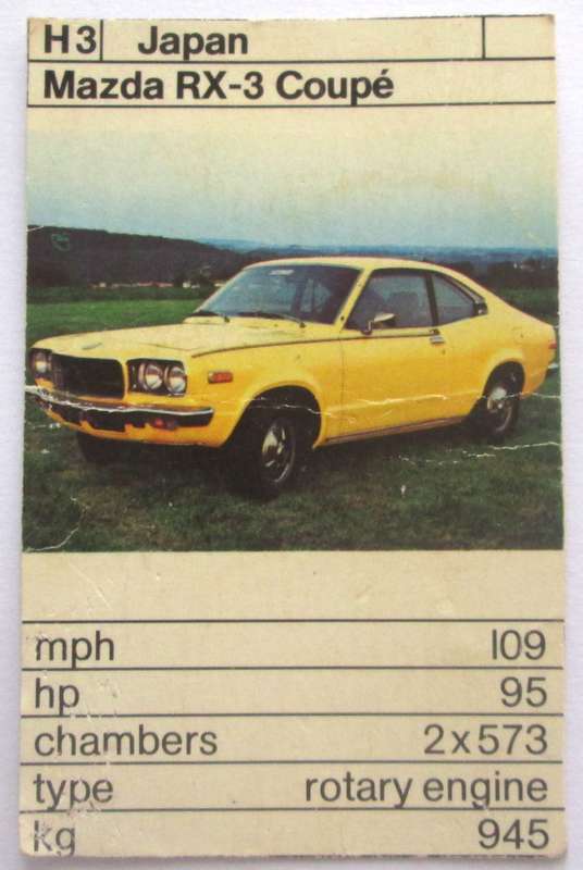 1970 Japan Mazda RX 3 Coupe Vintage Cars Trading Cards
