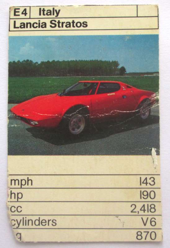 1970 Italy Lancia Stratos Vintage Cars Trading Cards