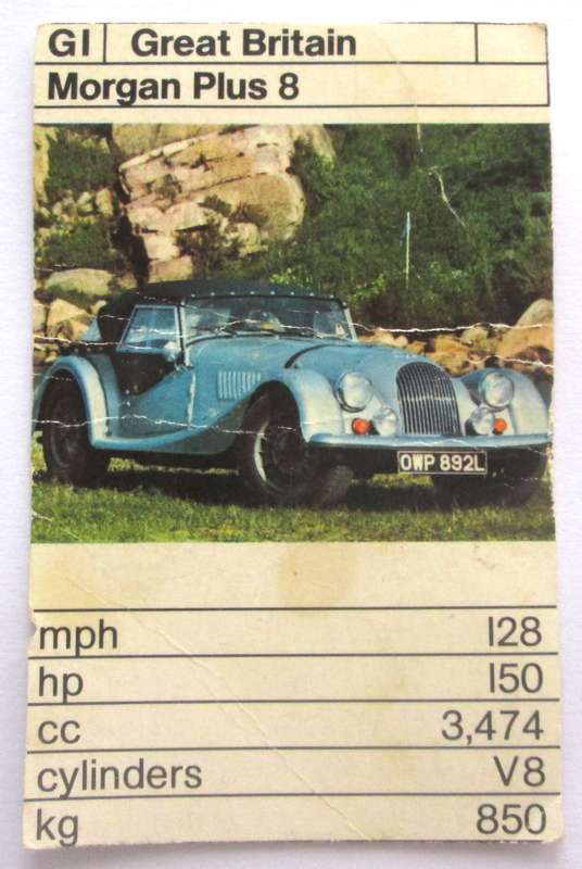 1970 Great Britain Morgan Plus 8 Vintage Cars Trading Cards