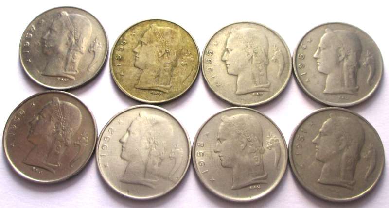 1 Franc Belgium 1950 - 1952 + 1954 - 1958