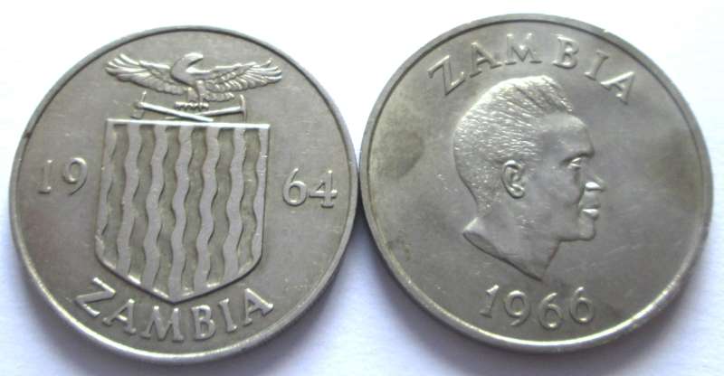 2 Shillings Zambia 1964 + 1966