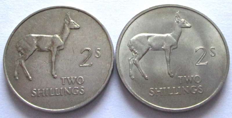 2 Shillings Zambia 1964 + 1966