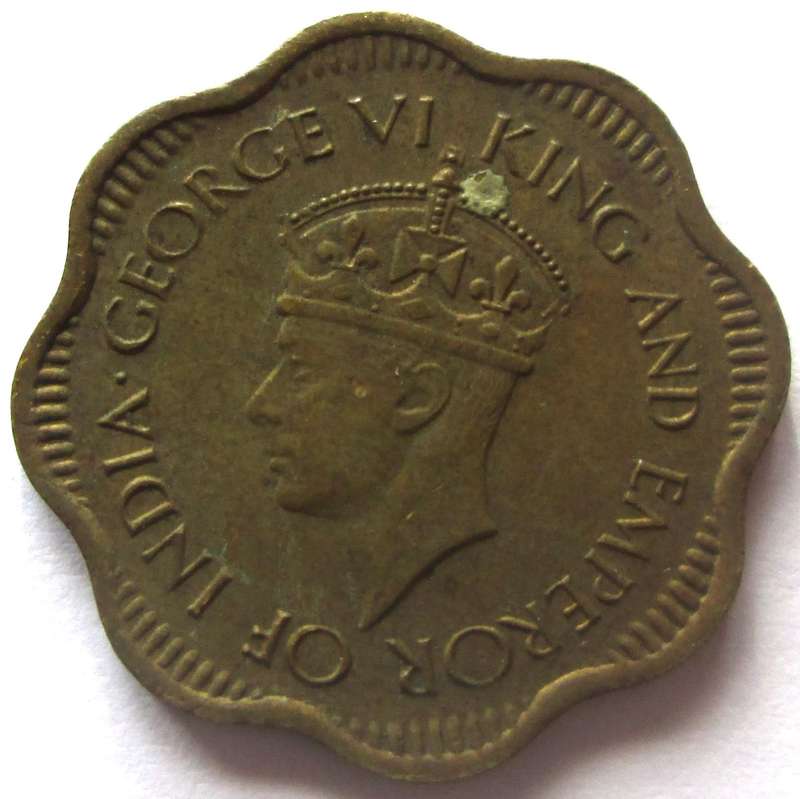 1944 Ceylon 10 Cents