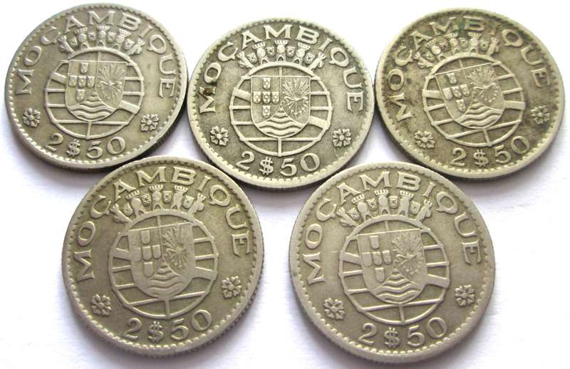 2.50 Escudos Mozambique 1952 - 1955 + 1965