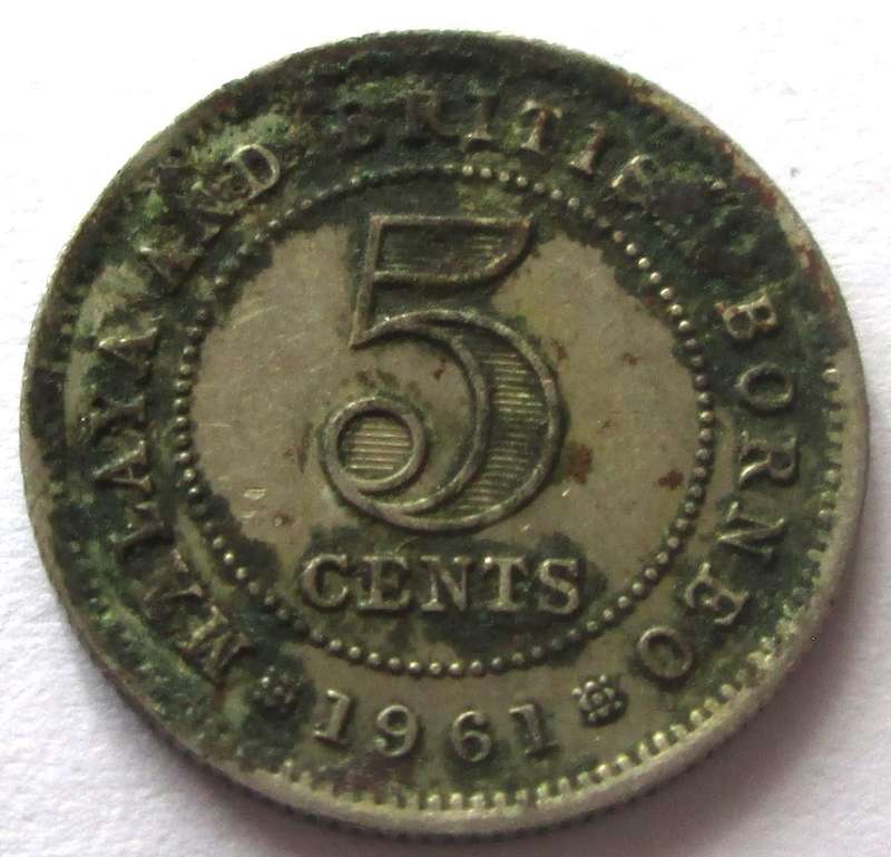 1961 Malaya and British Borneo 5 Cents