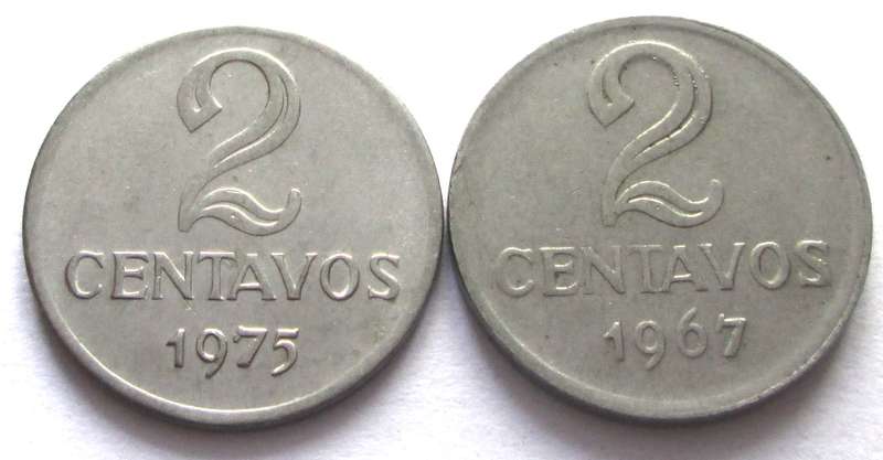 2 Centavos Brasil 1967 + 1970