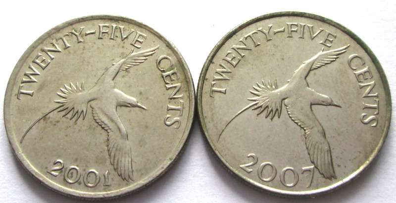 25 Cents Bermuda 2001 + 2007
