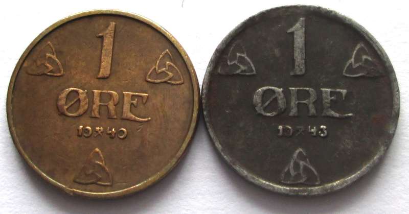 1 Ore Norway 1940 + 1943