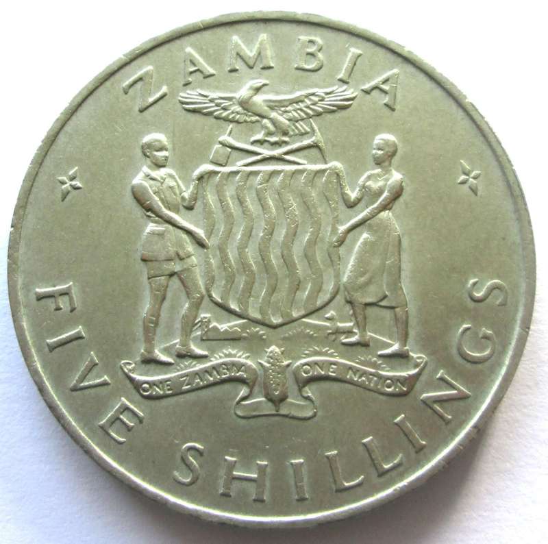 1965 Zambia 5 Shillings