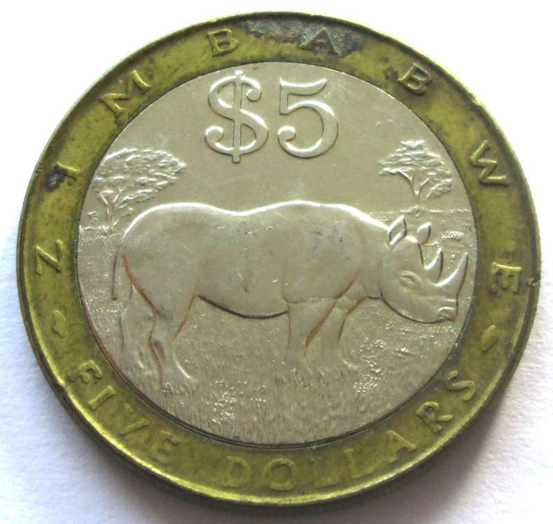 2002 Zimbabwe 5 Dollars