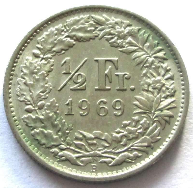 1969 Helvetia Half Franc