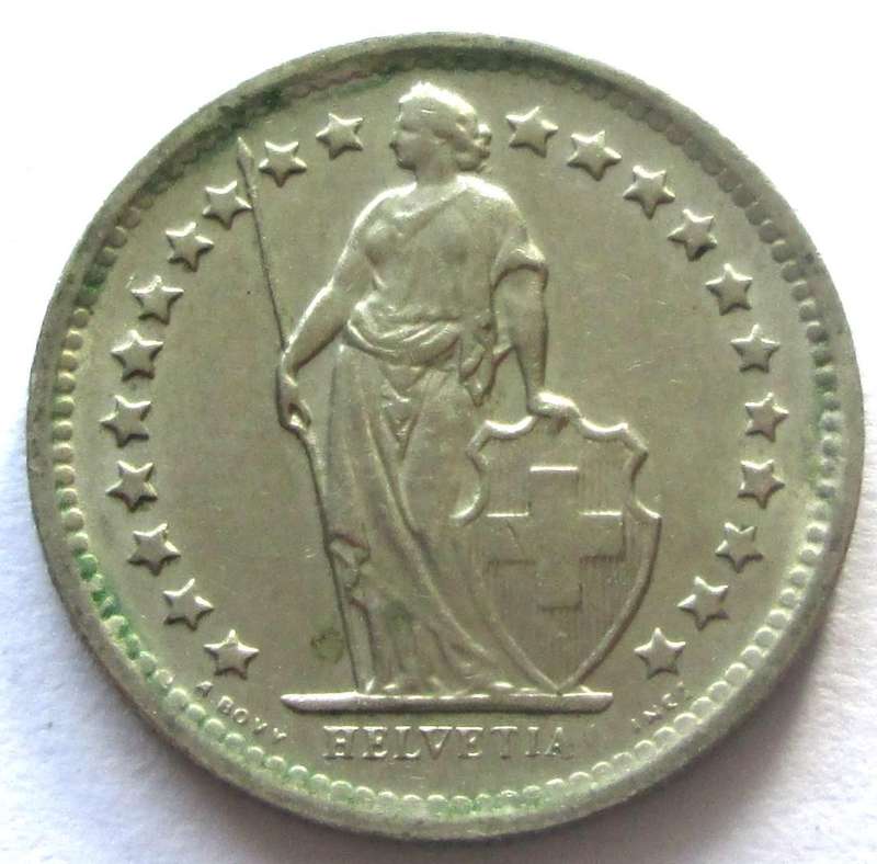 1969 Helvetia Half Franc