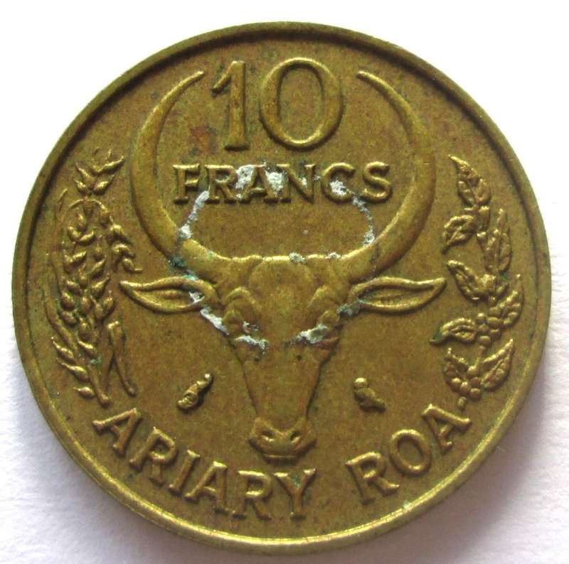 1970 Malagasy 10 Francs