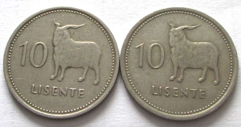 10 Lisente Lesotho 1979 + 1983