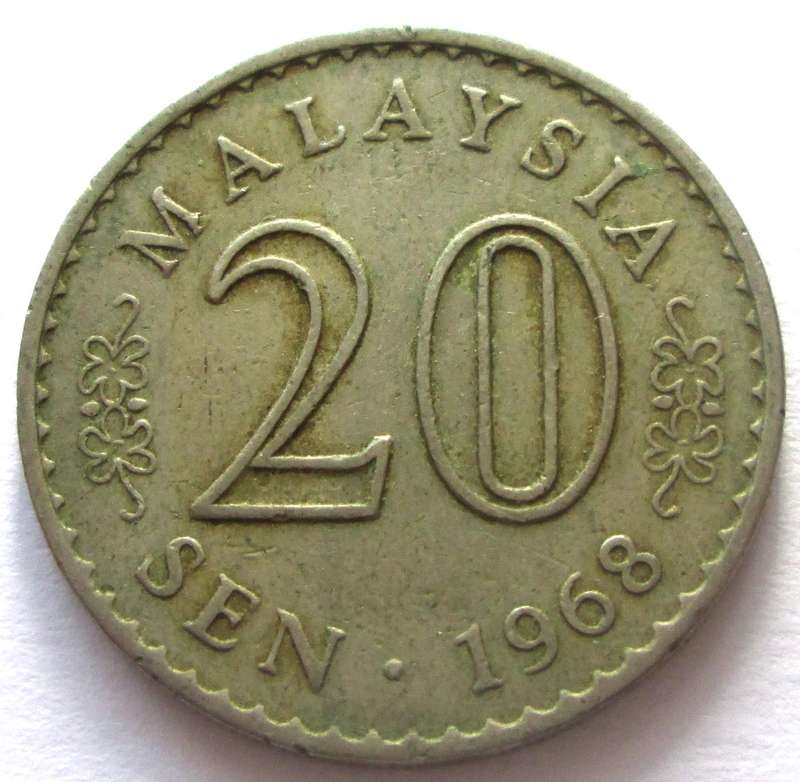 1968 Malaysia 20 Sen