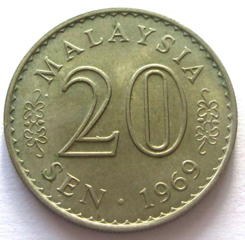 1969 Malaysia 20 Sen