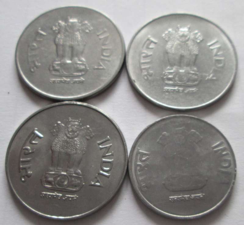 1 Rupee India 1998 + 2002 + 2004 + 2012