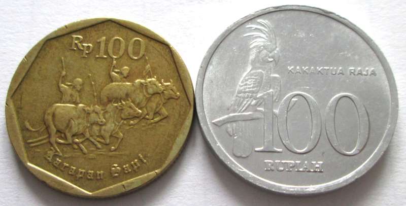 100 Rupiah Indonesia 1994 + 1999