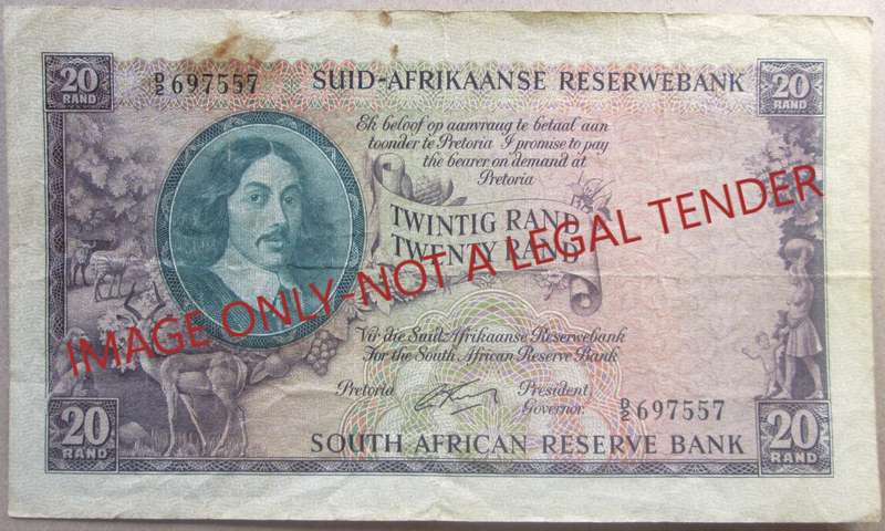 Twenty Rand South Africa Serial Nr D2 697557