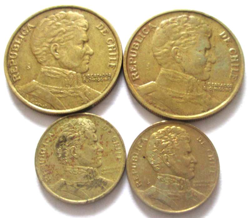 1 Pesos Chile 1978 + 1979 + 1986 + 1987