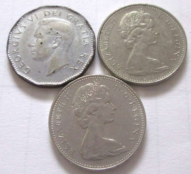 5 Cents Canada 1952 + 1975 + 1976