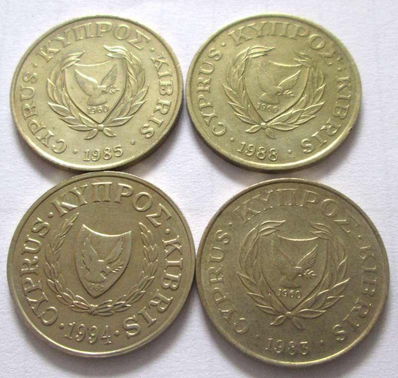 5 Cents Cyprus 1983 + 1985 + 1988 + 1994
