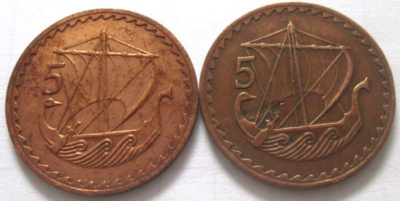 5 Mils Cyprus 1963 + 1971