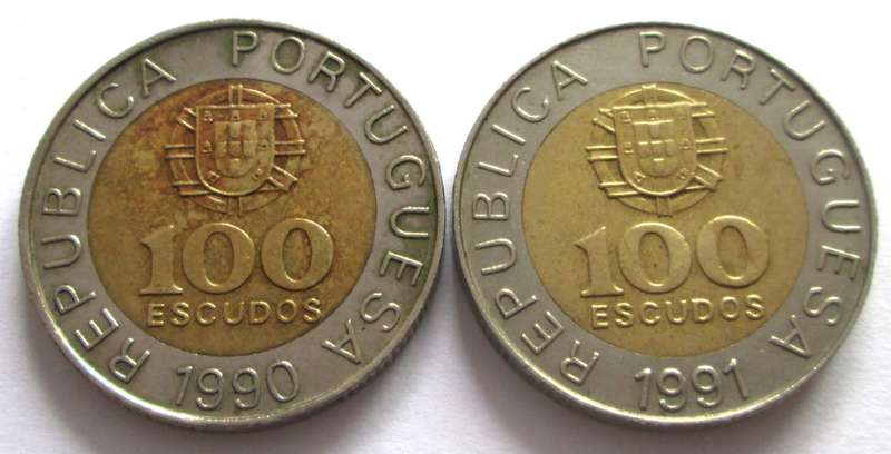 100 Centavos Portugal 1990 + 1991