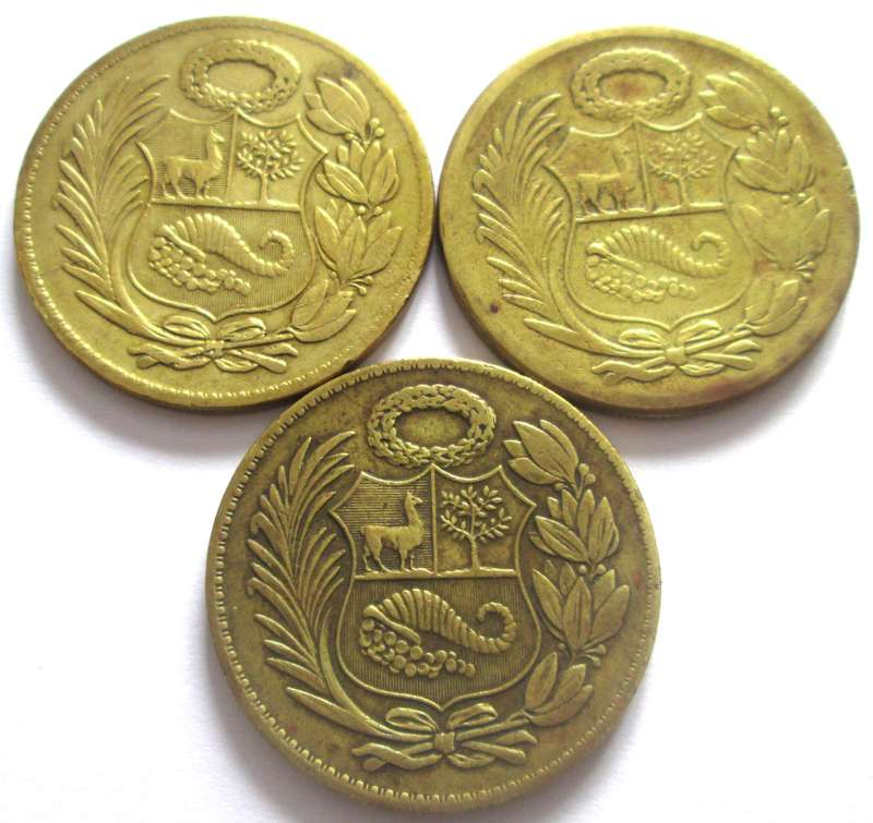 1 Sol De Oro Peru 1960 + 1963 + 1964