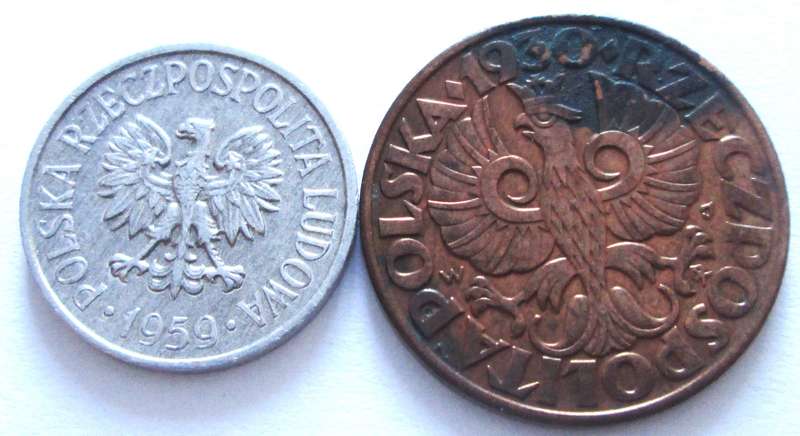 5 Groszy Poland 1930 + 1959