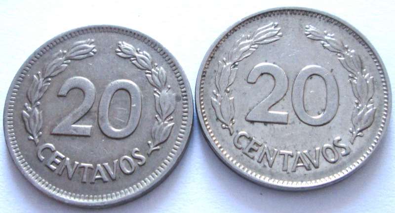 20 Centavos Ecuador 1966 + 1974