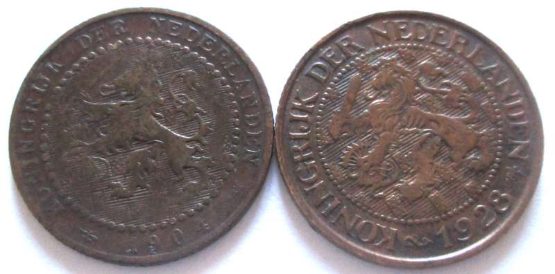 1 Cent Netherlands 1904 + 1928