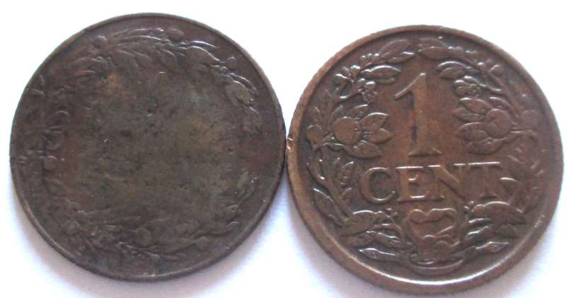 1 Cent Netherlands 1904 + 1928