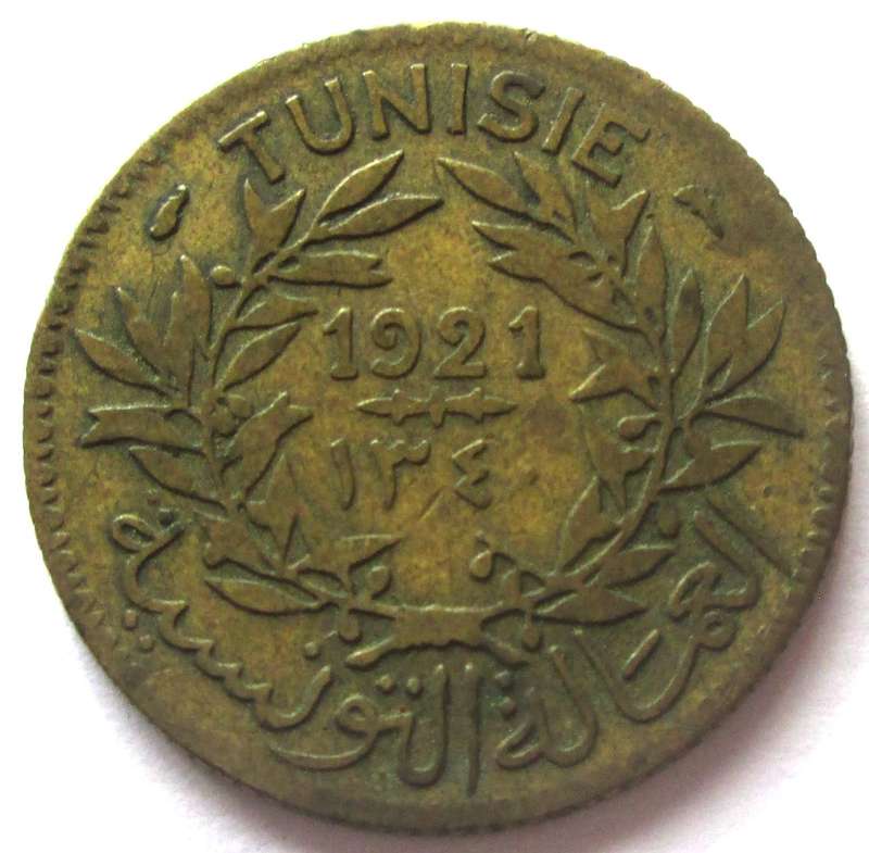 1921 Tunisia 1 Franc