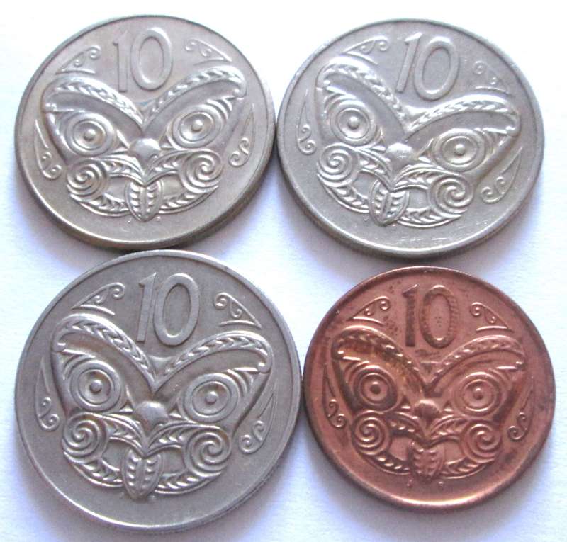 10 Cents New Zealand 1979 + 1981 + 1982 + 2006