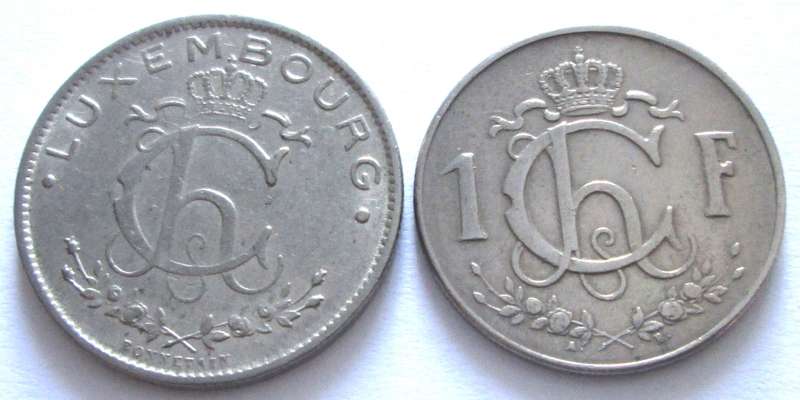 1 Franc Luxembourg 1924 + 1960