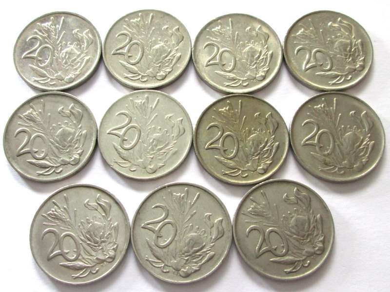 20 Cents Republic of South Africa 1980 - 1990