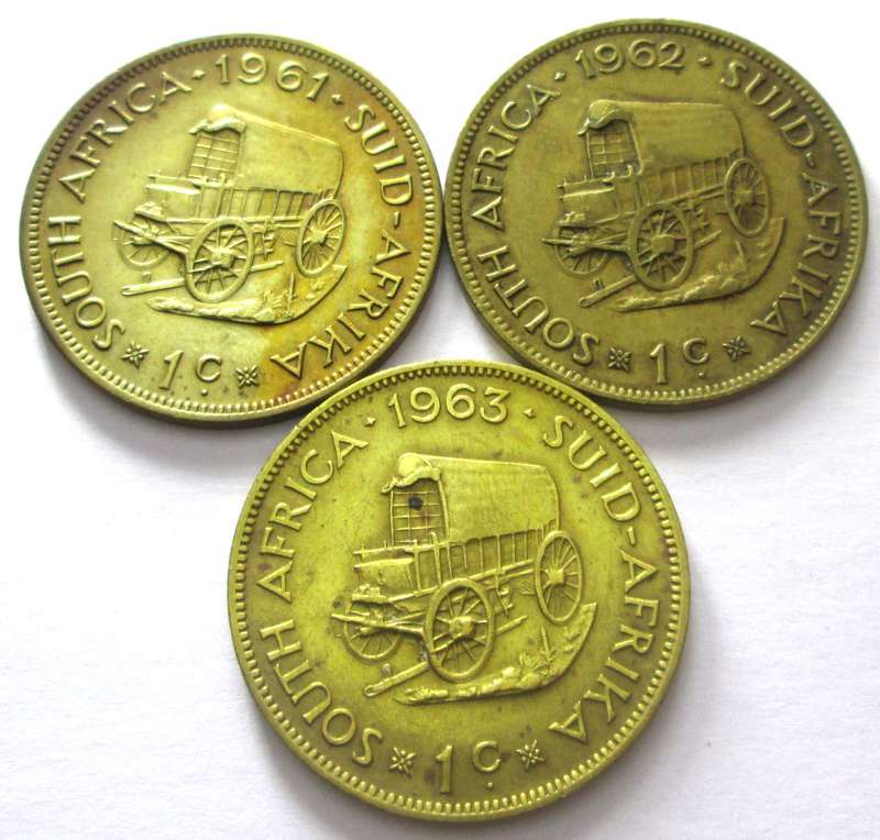 One Cent Republic of South Africa 1961 - 1963