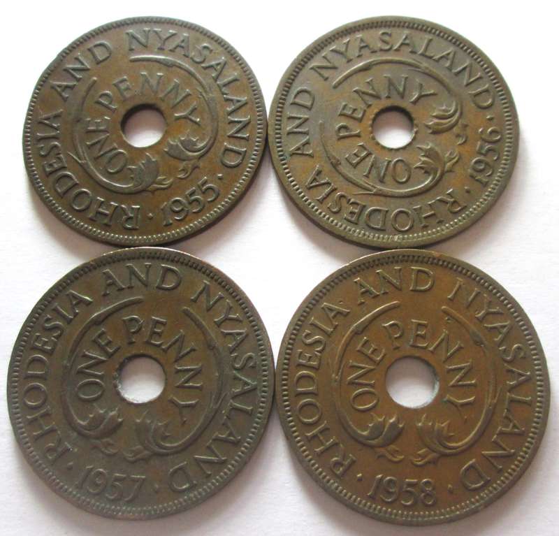 One Penny Rhodesia and Nyasaland 1955 - 1958