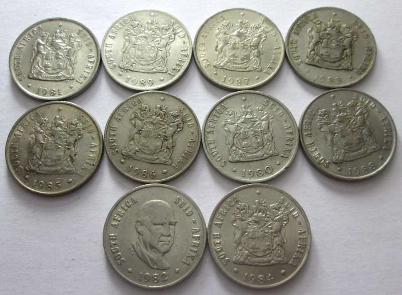 10 Cents Republic of South Africa 1980 - 1989