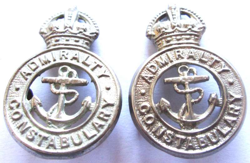 Admiralty Constabulary Collar Badge