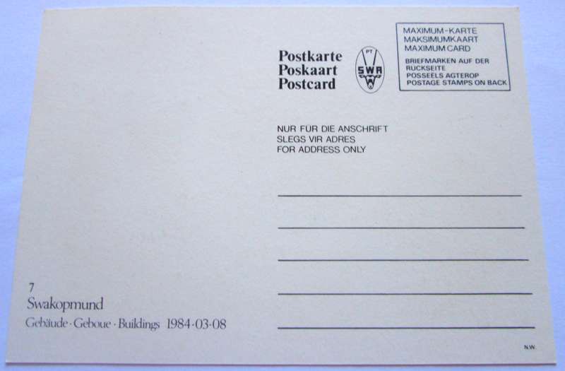 1984 Swakopmund Kaiserliches Bezirksamt Building Post Card