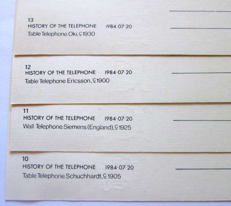 1984 History of the Telephone Post Cards