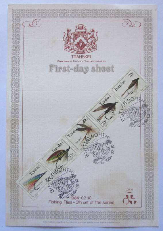 1984 Butterworth Transkei Fishing Flies First Day Sheet