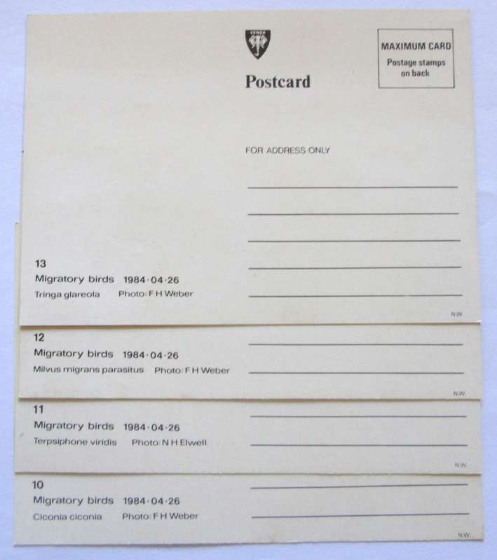 1983 Venda Migratory Birds Post Cards