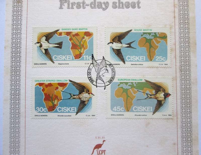 1984 Ciskei Migratory Birds First Day Sheet